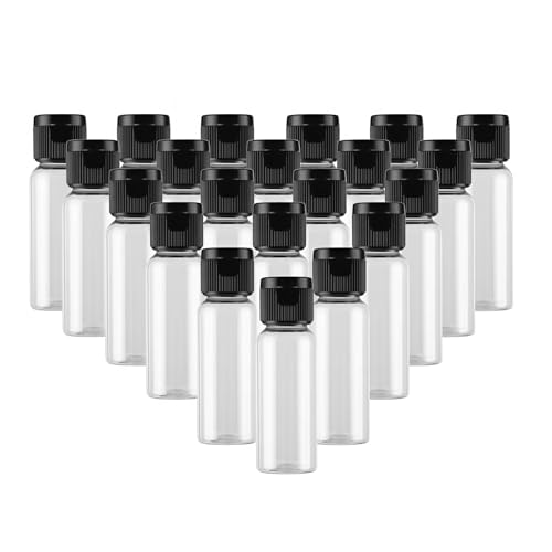 30Pack 0.7 oz Plastic Empty Travel Bottle with Flip Cap Sample Cosmetic Containers Jar for Lotions Shampoos and Massage Oils(Clear)
