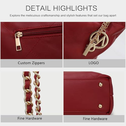 MKF Collection Shoulder Bag for Women, Vegan Leather Top Handle Pocketbook Large Hobo Bag Work Handbag Purse By Mia K - color: Celestine Cognac