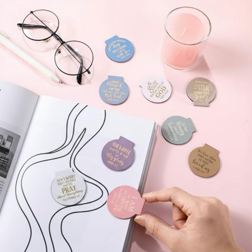AmazingSpark 100 Pcs Bible Verse Magnetic Bookmarks Bulk Christian Magnet Book Marker Clips Religious Gifts for Reading Book Lover Office Classroom Awards (Pastel) - style: Pastel