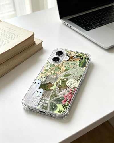 Frog and Toad Phone Case Compatible with iPhone 17, Green Aesthetic Nature Phone Cover for iPhone 17 - color: Frog and Toad