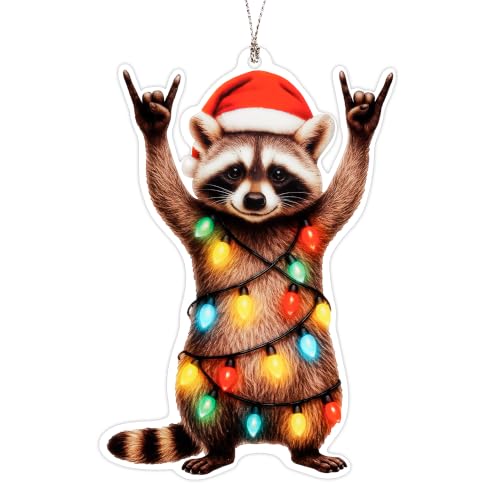 Funny Christmas Ornament - Raccon Gifts Christmas Ornaments 2026 - Animal Lovers Gifts - Acrylic Funny Ornament Decoration for Tree - Gift for Friends, cowoker, Men, Women, Office - color: Raccoon4