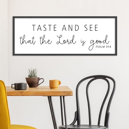 YWMZYKJGS Oh Taste And See That The Lord Is Good Wall Art 32"×12" Black - color: Oh Taste And See That The Lord Is Good (Black), size: 32"L x 12"W