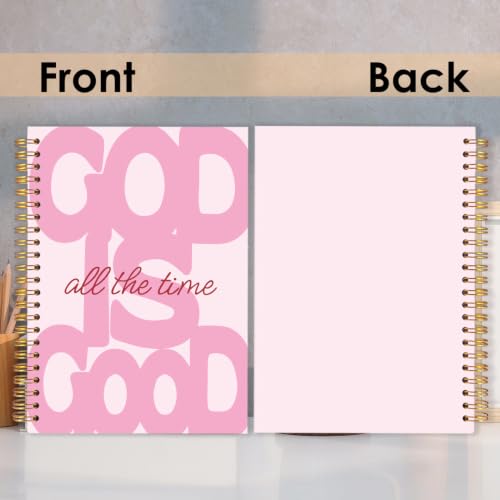 Preppy Pink Christian Spiral Notebook for Women 5.5x8.3 Inch - color: Foundation Pink Christianity