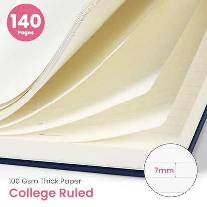 Taja Lined Spiral Journal for Women, A5 Cute Hardcover Notebook for Work - color: F-Jellyfish