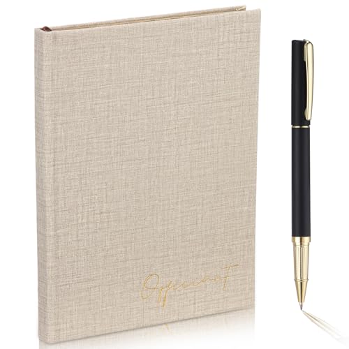 Engrowtic Wedding Officiant Book with Pen 5.25x8.25,Beige,Classic - color: Beige, style: Classic