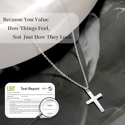 Carffordo 925 Sterling Silver Cross Necklace, Dainty Necklace for Women - style: Sterling Silver Cross Necklace