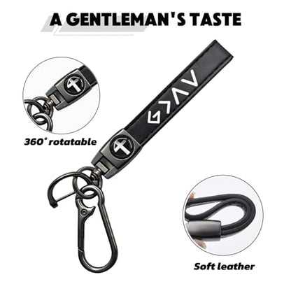 Christian Cross Keychain for Men Great Baptism Birthday & Christmas Gift for Godsons Husbands & Fathers Religious Gift - color: Gun Gray