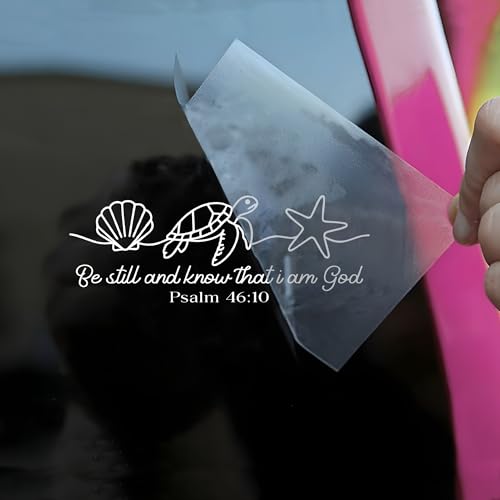 Be Still and Know that I Am God Psalm 46:10 Car Decal Christian Turtle Sticker Bible Verse Inspiration Decals Car Windows Trucks Accessories Vinyl Waterproof 6 Inches Bumper Sticker - style: Be Still & Know That I Am God
