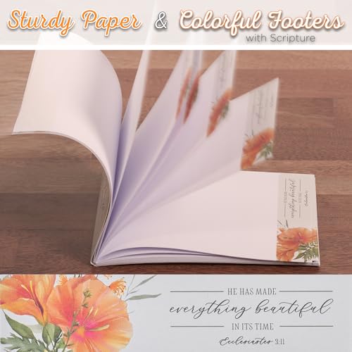 Christian Art Gifts Small Scripture Notepad for Women: Everything BeautifuI - color: Orange Floral