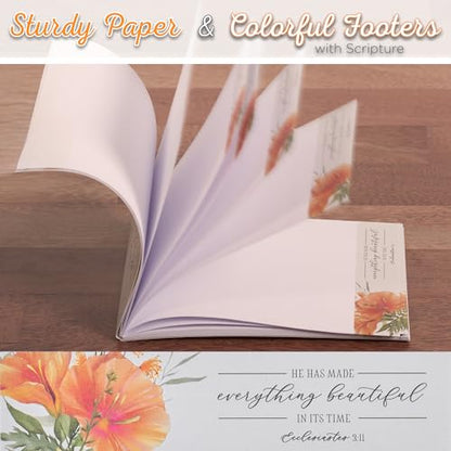 Christian Art Gifts Small Scripture Notepad for Women: Everything BeautifuI - color: Orange Floral