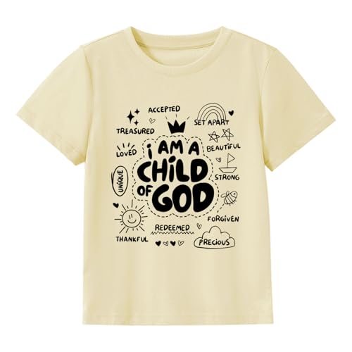 IAM A Child of God Christian Shirts for Kids Toddler Jesus Religious Tee Tops Bible Verse Clothes 2-7 Years - color: Child of God#1, size: 2T
