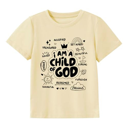 IAM A Child of God Christian Shirts for Kids Toddler Jesus Religious Tee Tops Bible Verse Clothes 2-7 Years - color: Child of God#1, size: 3T