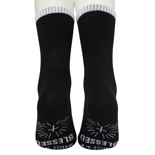 Christian Socks-Simply Blessed-Faith Based Novelty Socks for Men and Women-Inspirational Gifts for Church, Bible Study, Birthday, Christmas, Easter and More.(055)