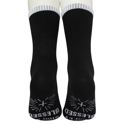 Christian Socks-Simply Blessed-Faith Based Novelty Socks for Men and Women-Inspirational Gifts for Church, Bible Study, Birthday, Christmas, Easter and More.(055)