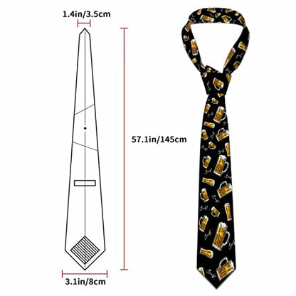 Men's Ties Novelty Tie Necktie for Men Teen Boys Multicolor Tie Party Holiday Thanksgiving Christmas - color: Beer
