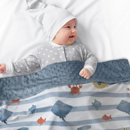 Fleece Baby Blankets for Girls & Boys, Infant Toddler Blanket - color: Blue Ocean