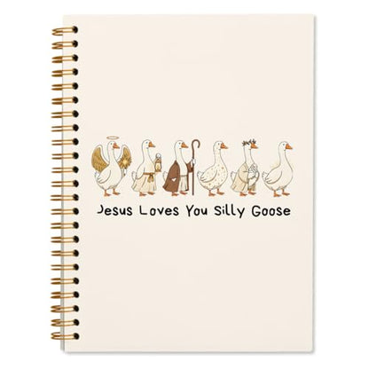 Bible Study Notebook, Bible Note Taking Supplies Notebook Journal, Bible Study Notebook Supplies Gifts Notebook for Teen Girls Student Teacher 5.5x8.3 inch - color: goose