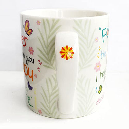 Christian Coffee Mug with Gift Box, 12 oz Ceramic, with Bible Verse - color: White / Plans