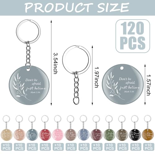 Janmercy 120 Pcs Acrylic Christian Keychain Bulk for Women - style: Netural Color