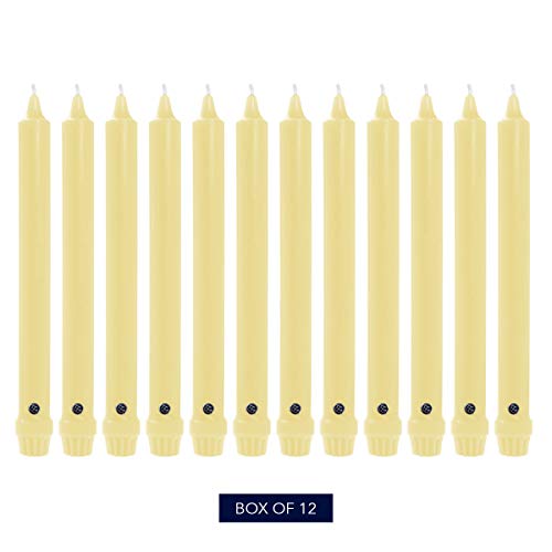 Colonial Candle Unscented Taper Candle, Classic Collection, Limoncello, 8 in, Pack of 12 - Up to 6 Hours Burn - color: Limoncello, size: 8 In, style: Classic