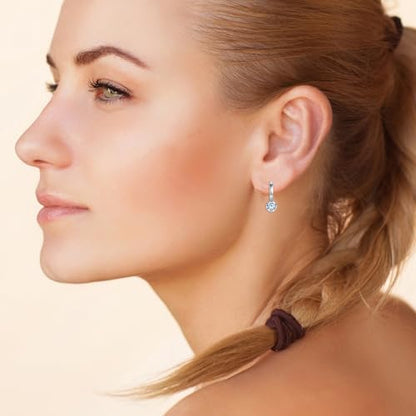 925 Sterling Silver Moissanite Hoop Earrings for Women, 1-2CT D Color VVS1 Moissanite Hoop Earrings, Perfect Jewelry Gifts - style: Style C White 2CT