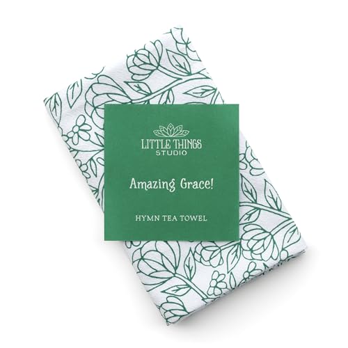 Little Things Studio Tea Towels - Amazing Grace - Pine Green, 20 x 24 Inch - color: Amazing Grace - Pine Green
