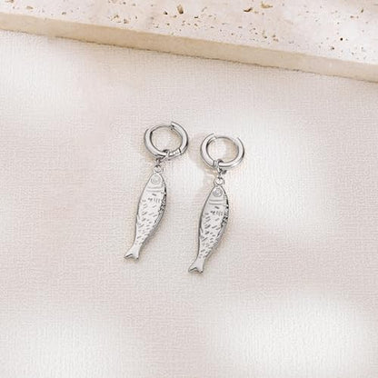 Gold Silver Hoop Earrings for Women - color: sliver