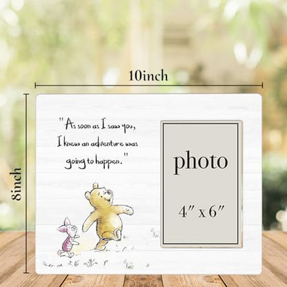 Pooh Bear Quote Picture Frame, Pooh Nursery Decor - color: Adventure