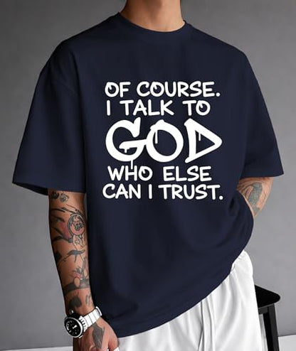 KESIHAN Christian Shirts for Men Jesus Fear God Faith Graphic Tee - color: Navy-3, size: Medium