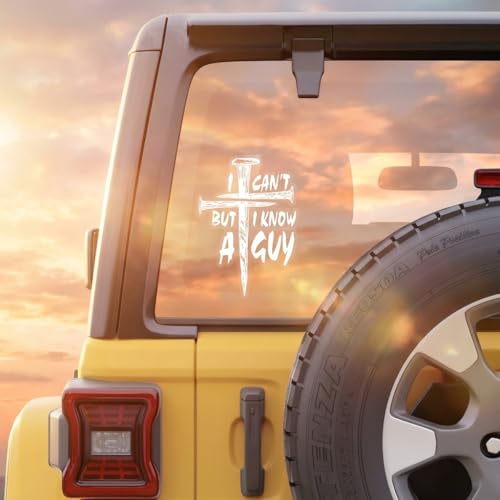 I Can't But I Know A Guy Christian Car Decal, Durable, White - color: White