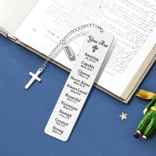 Bible Bookmark, Kaluofan 2026 Christian Bookmarks for Women, Bookmarks for Women, Baptism Gifts for Girl, First Communion Gifts for Girls, Back to School Coming of Age Gifts, Graduation Gifts