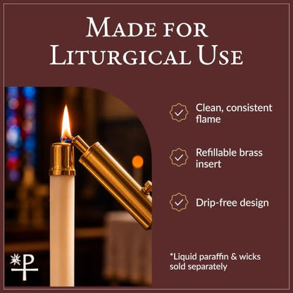 Religious Supply Center - Refillable Candle Lighter for Church Candlelighters, Made in USA with Solid Brass