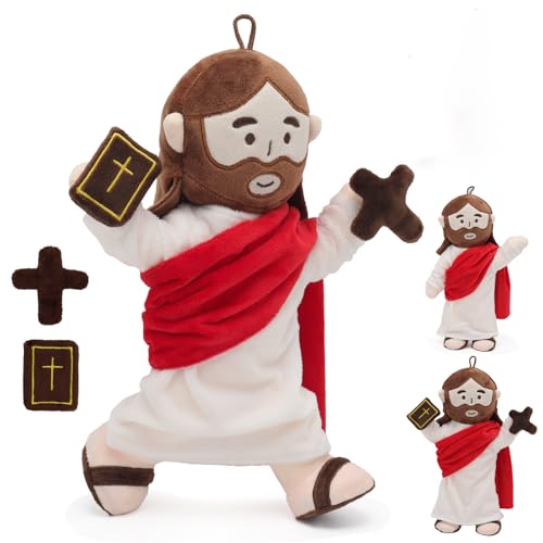 Yelakey Jesus Plush Doll 13.4" Poseable Jointed Christian Easter Gift - color: Red