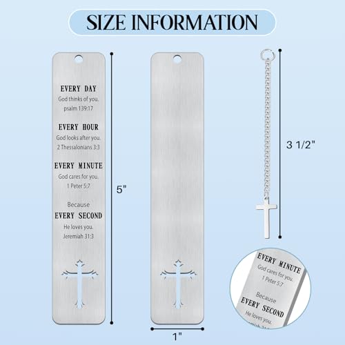 COCHIE 3PCS Metal Bookmark Bulk Christian Gifts, First Communion Gifts for Women Men Girls Boys, Bible Bookmarks with Cross Tassel, Religious Bookmark Faith Gifts Easter Basket Fillers (Cross)