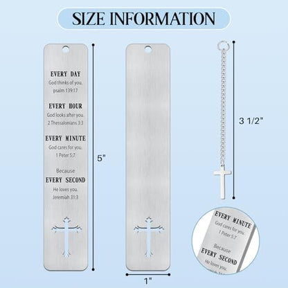 COCHIE 3PCS Metal Bookmark Bulk Christian Gifts, First Communion Gifts for Women Men Girls Boys, Bible Bookmarks with Cross Tassel, Religious Bookmark Faith Gifts Easter Basket Fillers (Cross)