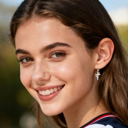 925 Sterling Silver Sunflower/Rose/Plumeria/Hibiscus/Mushroom Cross Earrings for Women Hawaiian Flower/Butterfly Cross Dangle Drop Earrings Jewelry Faith Christian Gift for Her Daughter Wife Girlfriend - style: Sunflower Cross 2
