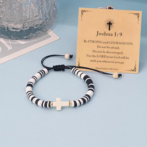 Cute Cross Bracelet Teen Girl Gifts Trendy Stuff Christian Gifts for Kids/Girls/Boys/Teens/Women Jewelry Colorful Jesus Bracelets Christmas Religious Communion Baptism Confirmation Gifts - color: 2-Be Strong and Courageous D