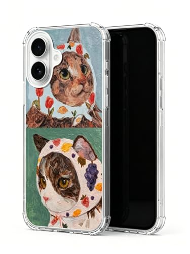 Cute Cat Painting Phone Case Compatible with iPhone 17 - color: Cute Cat
