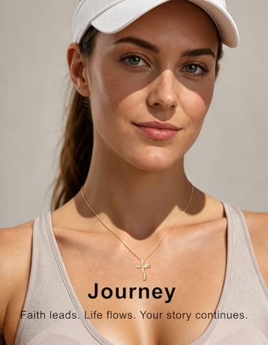 KRKC&CO Moissanite Cross Necklace for Women: D Color VVS1 0,09-0,3ct - color: Gold E