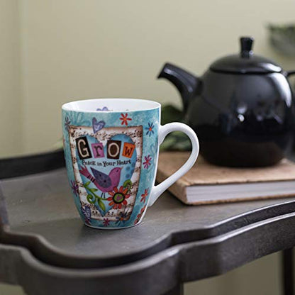 Divinity Boutique Ceramic Mug Grow Peace Bird, 12 ounce - color: Grow Peace Bird