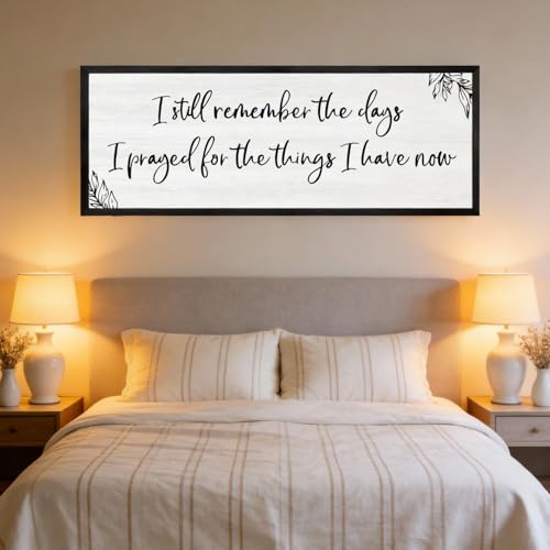Foutcheou I Still Remember the Days I Prayed Sign Wall Art, 40"×15", Black - color: I Still Remember the Days Sign Black, size: 40"L x 15"W