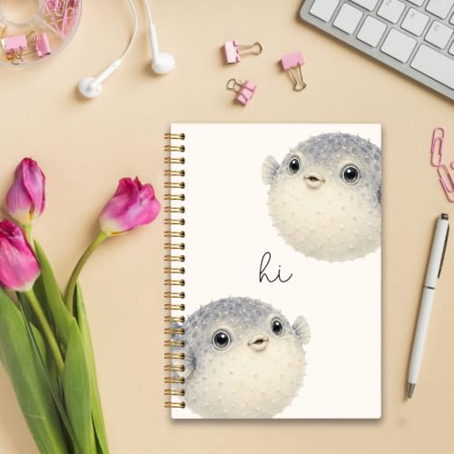 Cute Animal Puffer Fish Spiral Journal Notebook Gift for Women Girls - color: Pufferfish