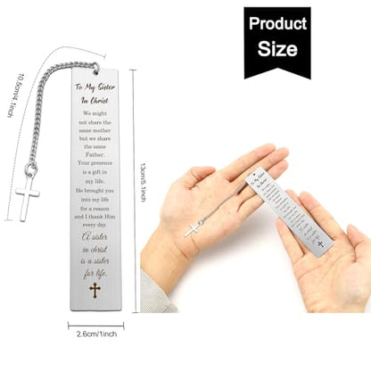 Sister in Christ Gifts for Women Bible Bookmark Christian Mothers Day Gifts Faith Based Religious Spiritual Gift Christmas Birthday Valentines Day Presents for Soul Sister Best Friend Bestie BFF