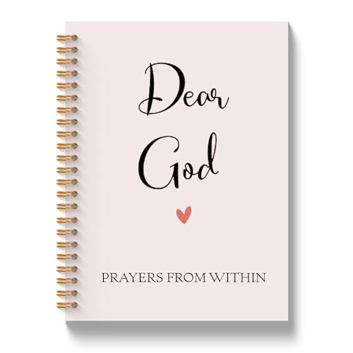 JLLBF Dear God Christian Spiral Notebook, Bible Notebooks for Note Taking, Prayer Journal for Women, Faith Based Gifts for Women, Scripture Journal Notebook, 5.5x8.3 Inch - color: Dear God