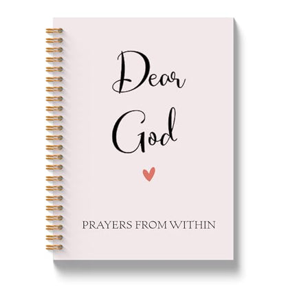 JLLBF Dear God Christian Spiral Notebook, Bible Notebooks for Note Taking, Prayer Journal for Women, Faith Based Gifts for Women, Scripture Journal Notebook, 5.5x8.3 Inch - color: Dear God