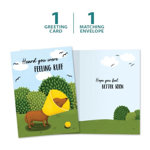 Tree-Free Greetings - Funny Dog Get Well Card - Feeling Ruff - color: Feeling Ruff