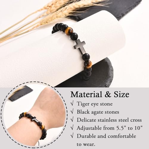 Leyung Cross Bracelet Gifts for Boys, Easter Basket Stuffers Baptism Gifts - color: Graduation B