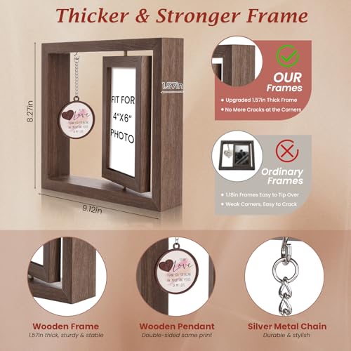 LukieJac Valentine’s Day Gift - I Love You Gifts Couple Frames - Anniversary Birthday Christmas I Miss You Gifts for Her, Him Romantic Rotating 4x6 Picture Frame - color: To My Love