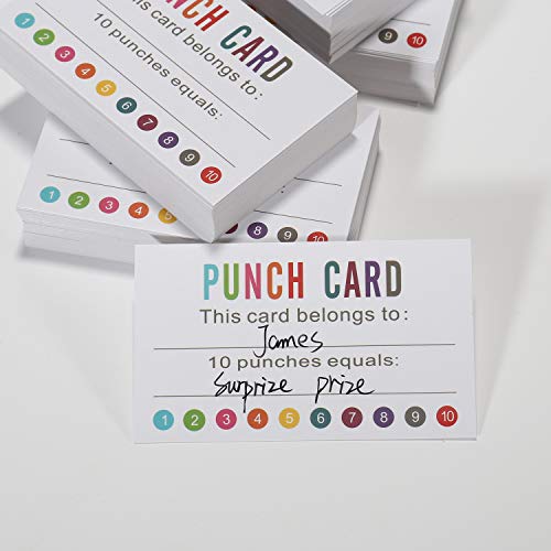 ONEDONE Punch Cards (Pack of 400) Reward Punch Cards for Classroom Behavior Incentive Awards for Kids Students Teachers Home Classroom School Business Loyalty Gift Card - 3.5" x 2" - size: 3.5 IN (Pack of 2)