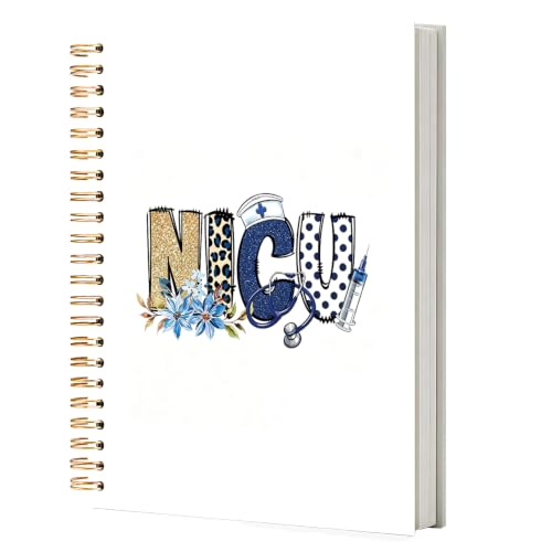 NATSUNO NICU Nurse Gifts Spiral Notebook Journal for Women 5.5x8.3in - color: White Labor and Delivery